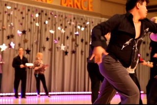 Arjay Centeno and Tatiana Mollman dancing West Coast Swing at MADJam 2009