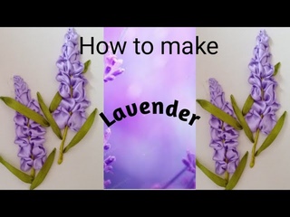Tutorial,how to make lavender flower in ribbon embroidery