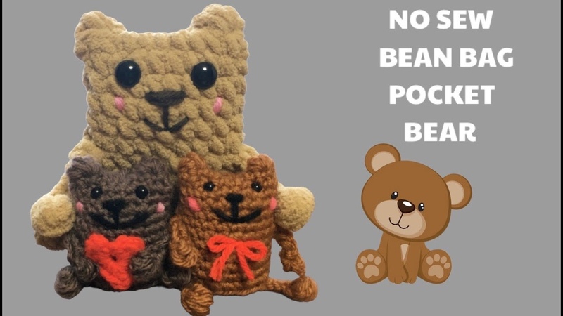 CROCHET BEAR BEAN BAG POCKET BEAR WITH NO SEW LEGGY S You