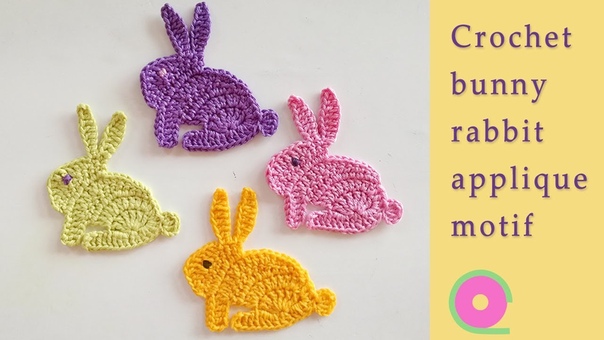 Crochet bunny rabbit applique