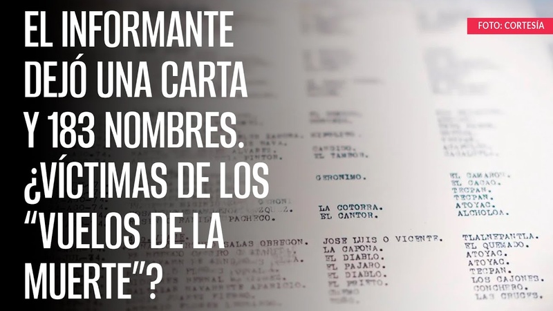 El informante dejó una carta y 183 nombres. Víctimas de los vuelos de la