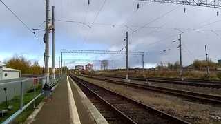 ЭП1-045. Идёт с юга резервом по станции Петрозаводск. Голиковка.