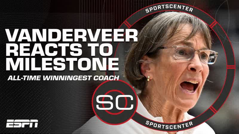 Tara Van Derveer reacts to becoming the all time winningest college hoops head coach , Sports