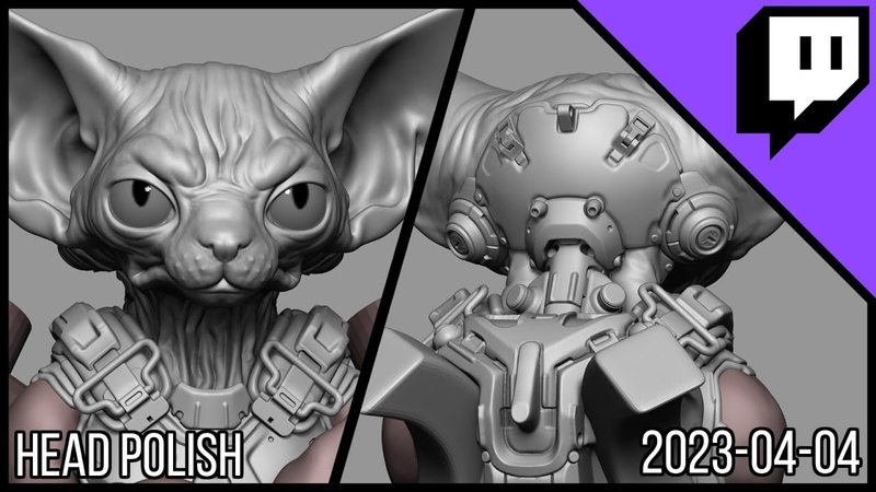 3 D Character Sculpting Marco Plouffes Twitch Stream of 2023 04 04 Polishing the