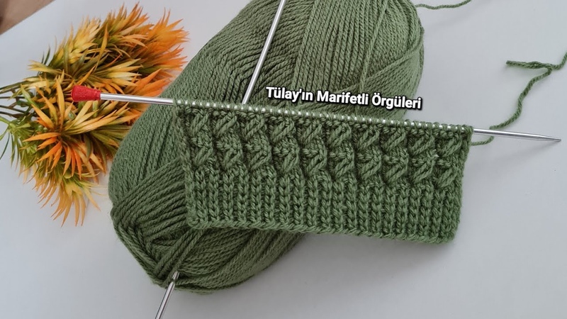 Yapması Kolay Görüntüsü Olay İki Şiş Örgü Modeli Knitting
