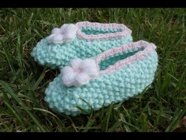 Пинетки на двух спицах, Knitting baby