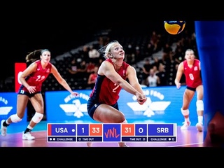 USA vs Serbia - Long Volleyball Set 😳 | Best Volleyball DIGS VNL 2022