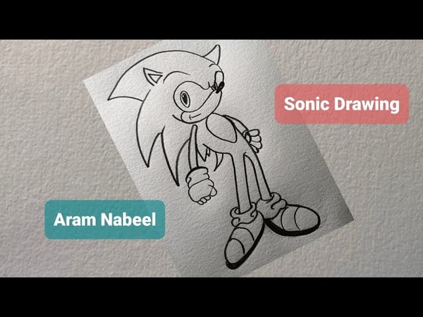 Drawing Sonic step by step with a pencil in an easy and fast way, , Drawing