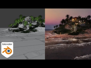 Making a Large-Scale Beach Scene in Blender and World Creator