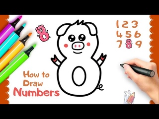 Цифры в виде животных | How to Draw Cute Numbers in The Form of Animals Cartoon Style