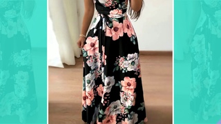 AceProSport - Women Summer Dress 2019 Casual Short Sleeve Long Dress Boho Floral Print Maxi Dr