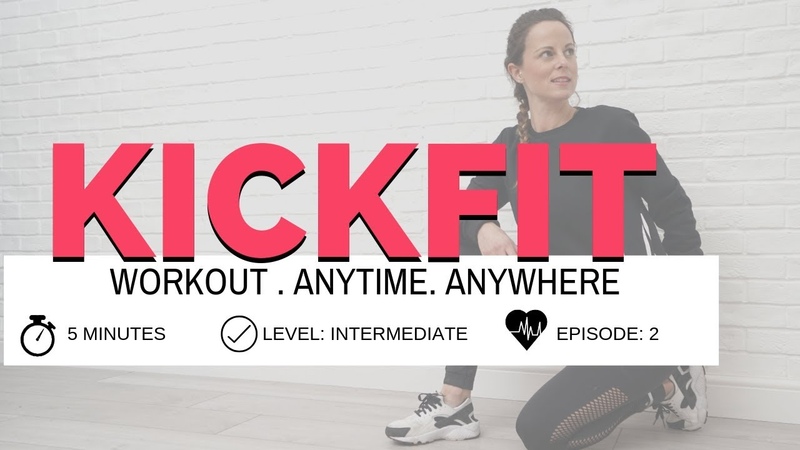 KICKFIT 5 minute Home workout, Intermediate, With trainer Chloe