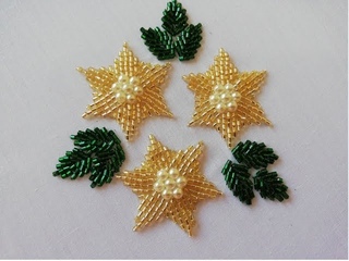 hand embroidery beautifull flower with beads.