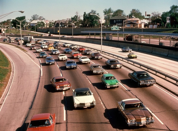 париж 70е. лос-анджелес 1937 год. автомобилизации. 1 traffic s. пробка на перекрестке.