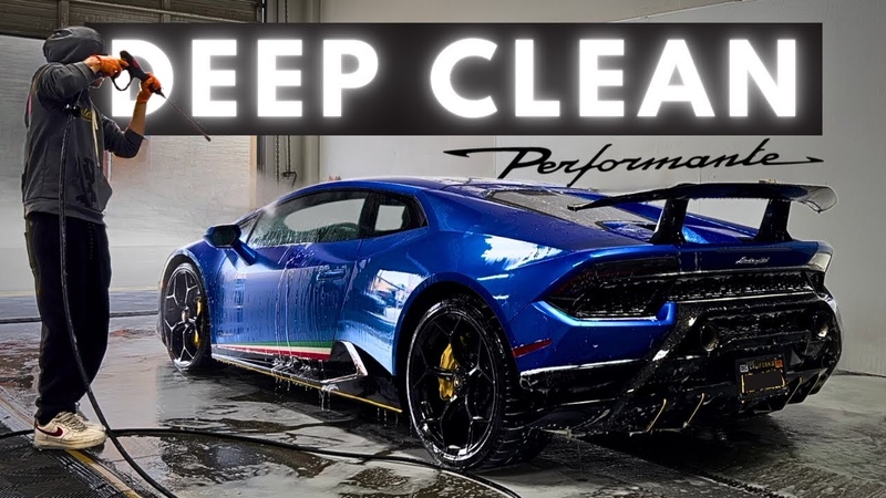 Dirty Lamborghini Huracan Performante Deep Clean Wash Exterior Auto Detailing ( Satisfying