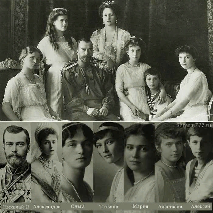 Imperial Family of Tsar Nicholas II Romanov (1868-1918) Russia & his wife Alix-A
