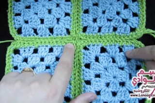How to join crochet motif - 3 | طريقة تجميع الكروشيه بغرزة المنزلقه &