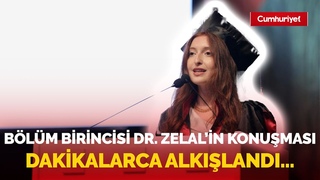 Bölüm birincisi Dr. Zelal’in konuşması dakikalarca alkışlandı: Gitmeyip, kaldığımız ülkemizde...