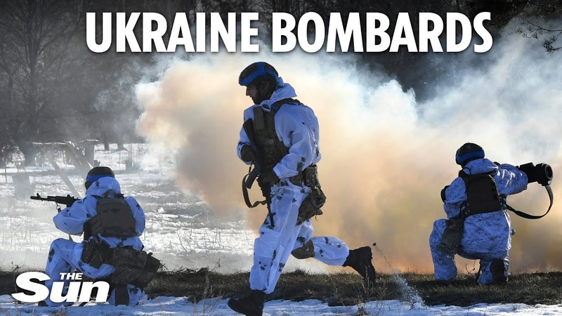Ukrainian forces drop bombs on Russian soldiers during intense winter