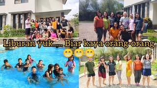 Jauh -jauh makan pisang goreng dan lodeh|| Para bocil happy banget berenang|| Edisi Liburan Mamak
