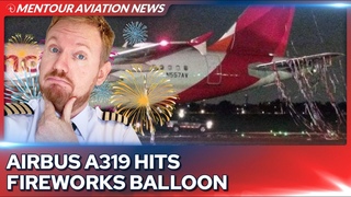 Airbus A319 hits pyrotechnic balloon! Breaking news